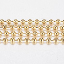 Золотой Ионное покрытие вручную (ip) 304 шариковые цепи из нержавеющей стали, с катушкой, золотые, 2 мм, о 10 м / рулоне (10.936 ярдах / рулоне)
