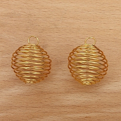 Золотой Латунные подвески, аксессуары для заколок-пружинок, шейкерный шар, золотые, 25 мм