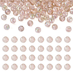 Верблюжий 80стеклянные бусины с цветным покрытием AB, граненые круглые, верблюжие, 10x9 мм, отверстие : 1.5 мм