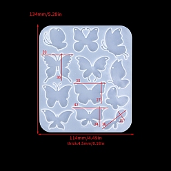 Бабочка Серьги подвески своими руками силиконовая форма, формы для литья смолы, для уф-смолы, изготовление изделий из эпоксидной смолы, белые, бабочка, 114x134x4.5 мм