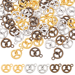 (52) Непрозрачная лаванда 60шт 3 цвета подвески из цинкового сплава, крендель, разноцветные, 17~18x12~13 мм, отверстие : 2 мм