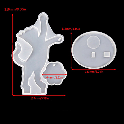Cat Shape DIY Silicone Candle Holder Molds, for Candle Making, Cat Shape, 21.6x13.7x1.7cm
