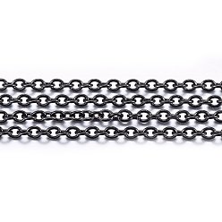 Черный 304 кабельные цепи из нержавеющей стали, пайки, с катушкой, ионное покрытие (ip), овальные, электрофорез черный, 3x2.4x0.6 мм, около 32.8 футов (10 м) / рулон