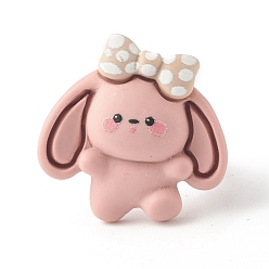 Светло-Коралловый Смола 3d регулируемое кольцо кролика, кольцо на палец из латуни с животными для женщин, свет коралловый, размер США 4 3/4 (15.4 мм)