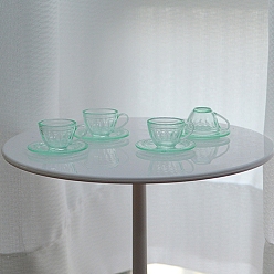 Нектар Пластиковая модель чашки и блюдца, аксессуары для кукольного домика с микро-ландшафтом, притворяясь опорными украшениями, нектар, 11x20 мм, 4 шт / комплект