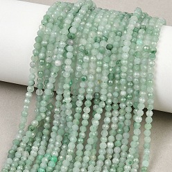 Бирманский Нефрит Бусы из натурального мьянманского жадеита, круглые, граненые, класс АА, 3~3.5 мм, отверстие : 0.5 мм, около 134 шт / нитка, 15.55'' (39.5 см)