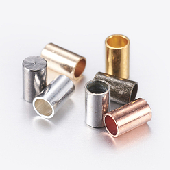 (52) Непрозрачная лаванда Латуни мозг заканчивается, Торцевые крышки, колонка, разноцветные, 5x3 мм, Внутренний диаметр: 2 мм