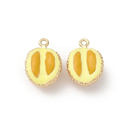 Durian Латунь эмаль прелести, без кадмия, без никеля и без свинца, фруктовое очарование, реальный 18 k позолоченный, дуриан, 16x11.5x8 мм, отверстие : 1.4 мм