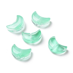 Аквамарин Прозрачные брызги, окрашенные распылением, серп, аквамарин, 14x9.5x5 мм, отверстие : 1 мм