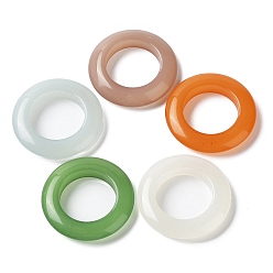 Gemischte Farbe Acryl-Ling-Ringe, imitatorische Jade, Ring, Gemischte Farbe, 26x5 mm, Bohrung: 16 mm, ca. 385 Stk. / 500 g