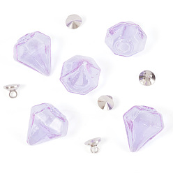 чертополох Наборы для самостоятельного изготовления подвесок из стеклянных бутылок с бриллиантами, включая латунные бусины-подвески, чертополох, 16~17x15~15.5x13.5~14.5 мм, отверстие : 2.5~5 мм