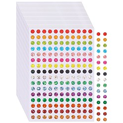 Mixed Color 1760Pcs Laser Film Self-Adhesive Decorative Stickers, Round, Mixed Color, 142.5x101x0.1mm