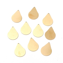 Золотой Ионное покрытие (ip) 304 подвески из нержавеющей стали, двухсторонний подъемный стол, пустая бирка с матовой отделкой, слеза, золотые, 31x22x1 мм, отверстие : 1.6 мм