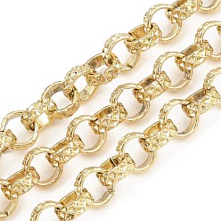 Настоящее золото 18K 304 Роло цепи из нержавеющей стали, несварные, с катушкой, ионное покрытие (ip), реальный 18 k позолоченный, 8x3 мм