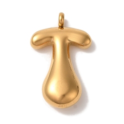 Letter T Ионное покрытие (ip) 304 подвески из нержавеющей стали, шарм-буква, золотые, Письмо T, 26x15.5x6 мм, отверстие : 2 мм