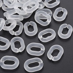 White Transparent Acrylic Linking Rings, Quick Link Connectors, Frosted, Oval, White, 19.5x15x5mm, Inner Diameter: 6x11
mm