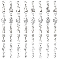 Платина 48шт 6 стиль латунные щипцы для колки льда, слеза и лист и крест, платина, 10~19 мм, отверстие : 3.5~7x4~9 мм, штифты : 0.5~1 мм, 8 шт / стиль