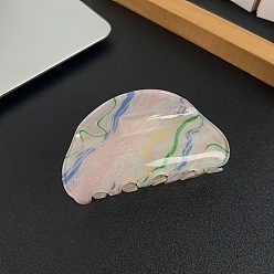 Бежевый Акриловые заколки для волос на когтях, для женщин девушек, вентилятор, бежевые, 45x82 мм