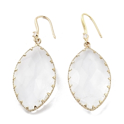 Horse Eye Стеклянные серьги с подвесками, серьги из светлой золотой латуни, лошадиный глаз , 59x23 мм