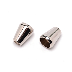 Platinum Zinc Alloy Cord Ends, End Caps, Cone, Platinum, 13x10.5mm, Hole: 5mm, Inner Diameter: 8mm