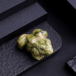 Унакит Натуральные унакитовые лягушки-декорации, фигурка для украшения дома, фен-шуй энергетический камень подарок для домашнего офиса украшение рабочего стола, 35x30 мм