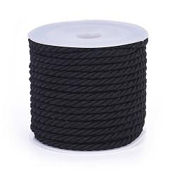 Черный Полиэфирного корда, витой шнур, чёрные, 3 мм, около 5.46 ярдов (5 м) / рулон