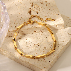 Настоящее золото 18K 304 браслеты-цепочки из нержавеющей стали для унисекс, реальный 18 k позолоченный, 6-1/4 дюйм (16 см)