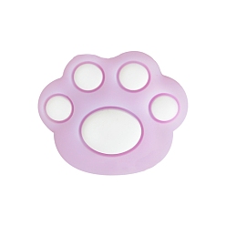 Plum Bear Paw Food Grade Eco-Friendly Silicone Focal Beads, Chewing Beads For Teethers, Plum, 28.5mm