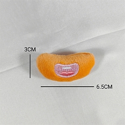 Оранжевый Изготовление рта куклы из бархата, принадлежности для изготовления кукол, оранжевые, 30x65 мм