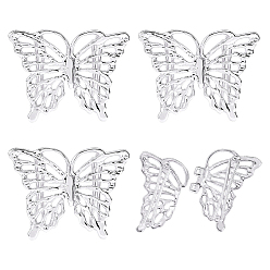 Platinum Zinc Alloy Sew on Toggle Buckles, Cloak Clasp Fasteners, Butterfly, Platinum, 73x95x12mm, Hole: 49.5x6.5mm