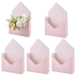 Pink 5шт. бумажные коробки для упаковки букетов ко Дню матери, конвертообразная форма, розовые, 7.8x23.4x16.8 см