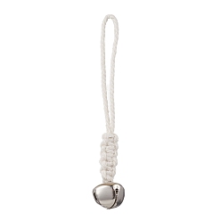 Платина Железный колокольчик, макраме хлопковый шнур украшения для дома на дверь, платина, 120 мм