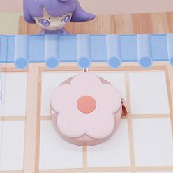 Розовый Цветок ПВХ и полиэтиленовая рулетка, мягкая выдвижная швейная рулетка, для тела, шитье, портной, ткань, туманная роза, 50x50x21 мм