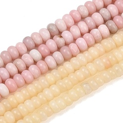 Розовый Опал Натуральный розовый опал бусы пряди, рондель, 6.5x4.5 мм, отверстие : 0.9 мм, около 86 шт / нитка, 15.08 дюйм (38.3 см)