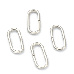 Stainless Steel Color Non-Tarnish 304 Stainless Steel Quick Link Connectors, Rectangle Oval, Stainless Steel Color, 13x6x1.2mm, Inner Diameter: 11x3.5mm