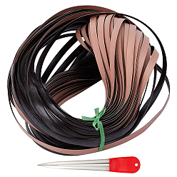 Черный 1связка пластиковых плетеных полосок, мебель ремонт расходные материалы, с 1ПК 420 инструментами из плетеного ротанга из нержавеющей стали, чёрные, 9x1.5 мм, 70 м / пачка