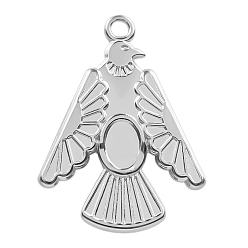 Нержавеющая Сталь Цвет 304 Настройки кабошон из нержавеющей стали кулон, очарование орла, цвет нержавеющей стали, лоток : 6x4 мм, 28x21x2 мм, отверстие : 2 мм