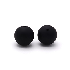 Black Silicone Beads Round Rubber Bead 15MM Loose Spacer Beads for DIY Supplies Jewelry Keychain Making, Black, 15mm