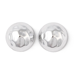 Platinum CCB Plastic Cabochons, Half Round, Platinum, 20x11mm