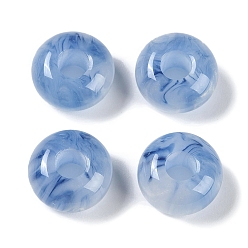 Королевский синий 2 оттенок полимер европейский бисер, бусины с большим отверстием, рондель, королевский синий, 13.5x8 мм, отверстие : 5 мм