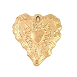 Золотой 304 подвески из нержавеющей стали, очарование священного сердца, золотые, 20.5x19x2 мм, отверстие : 1 мм