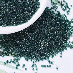 (DB0275) Lined Emerald Luster MIYUKI Delica Beads, Cylinder, Japanese Seed Beads, 11/0, (DB0275) Lined Emerald Luster, 1.3x1.6mm, Hole: 0.8mm, about 2000pcs/bottle, 10g/bottle