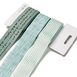 Бледно-Зеленый 9 ярдов 3 стилей полиэфирной ленты, для поделок своими руками, бантики для волос и украшение подарка, светло-зеленая цветовая палитра, бледно-зеленый, 1~1-1/8 дюйм (25~28 мм), около 3 ярдов / стиль