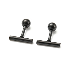 Черный Ионное покрытие (ip) 304 серьги-гвоздики из нержавеющей стали, хрящевые серьги, колонка, чёрные, 10x2 мм