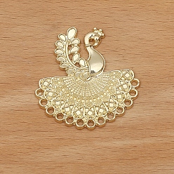 Light Gold Звенья компонентов люстры из сплава павлина, золотой свет, 38x37 мм