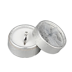 Серебро Круглые картонные коробки для хранения колец, Шкатулка для украшений с бантом и белой губкой внутри, для хранения колец, серебряные, 5.5x3.5 см, 30 шт / комплект