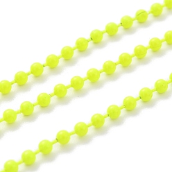 Green Yellow Spray Painted Brass Ball Chains, with Spool, Soldered, Round, Green Yellow, 2.5mm, 32.8 Feet(10m)/roll