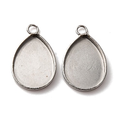 Нержавеющая Сталь Цвет 304 Настройки кабошон из нержавеющей стали кулон, слеза, цвет нержавеющей стали, лоток : 10.5x14.5 мм, 18x11x2 мм, отверстие : 1.8 мм