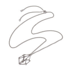 Нержавеющая Сталь Цвет 304 изготовление ожерелья из нержавеющей стали с панцирной цепочкой в виде макраме, цвет нержавеющей стали, 26.14 дюйм (66.4 см)