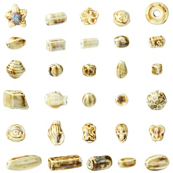 Mixed Shapes 30шт 30 стили фарфоровые бусины ручной работы, фантазии античного стекла фарфора, разнообразные, 8~30x7~20x5.5~13 мм, отверстие : 1.8~4 мм, 1 шт / стиль